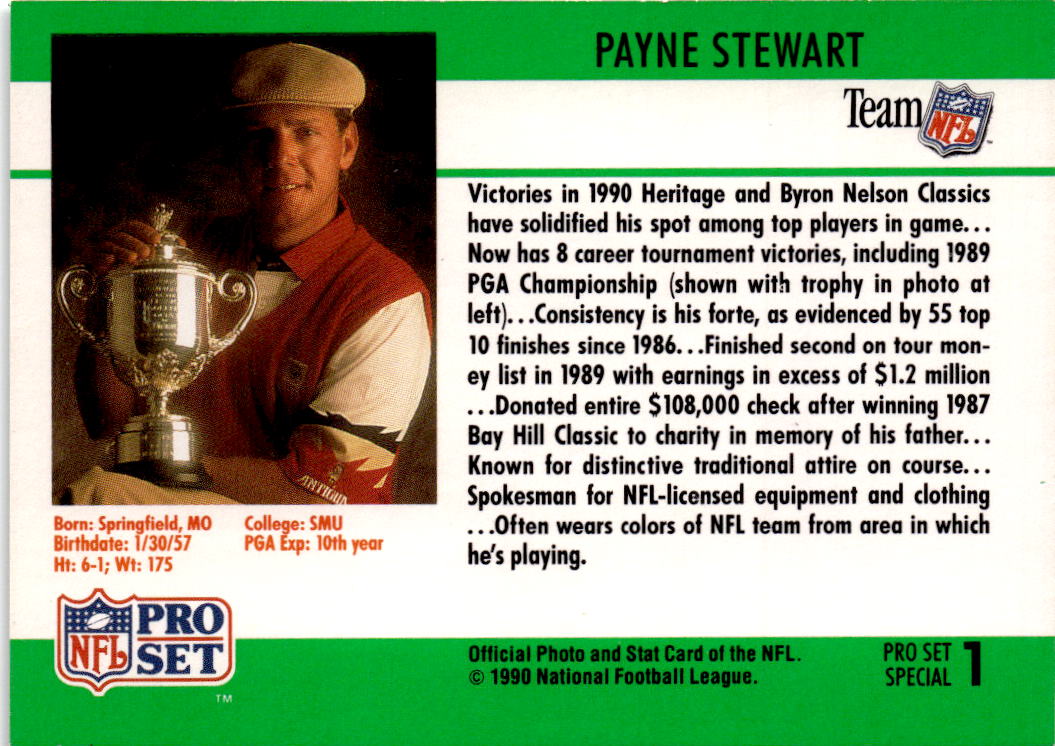 1990 Pro Set #1 Payne Stewart Pro Set Special: Payne Stewart