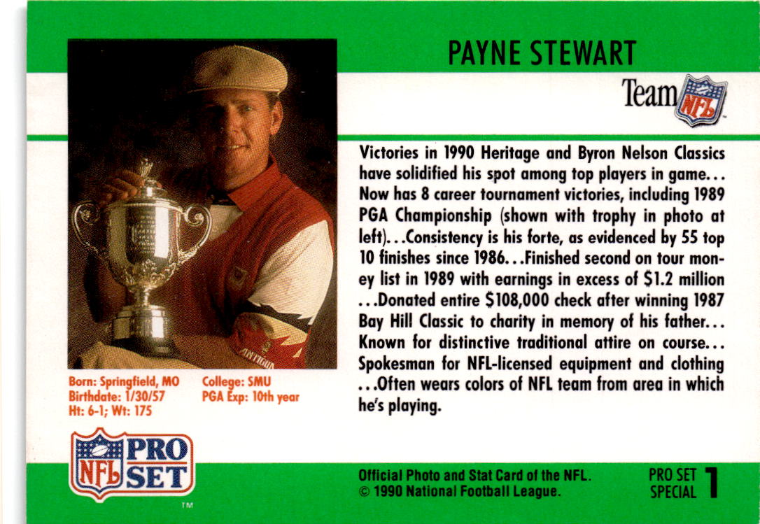 1990 Pro Set #1 Payne Stewart Pro Set Special: Payne Stewart