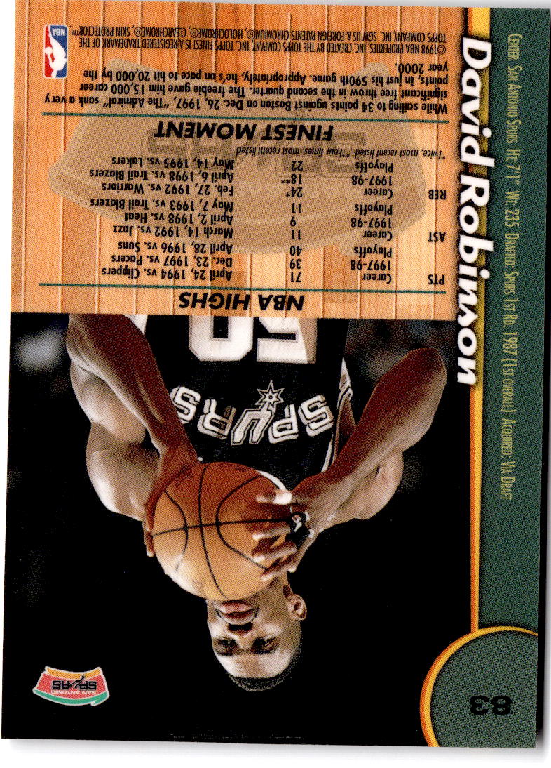 1998-99 Finest #83 David Robinson