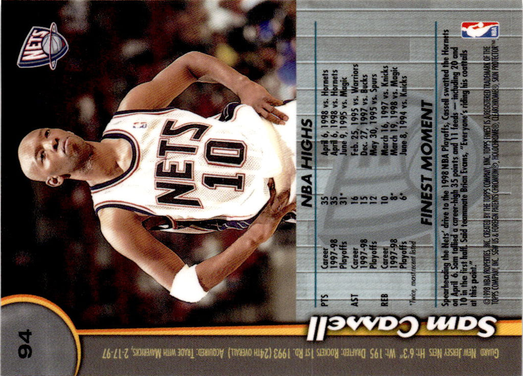 1998-99 Finest #94 Sam Cassell