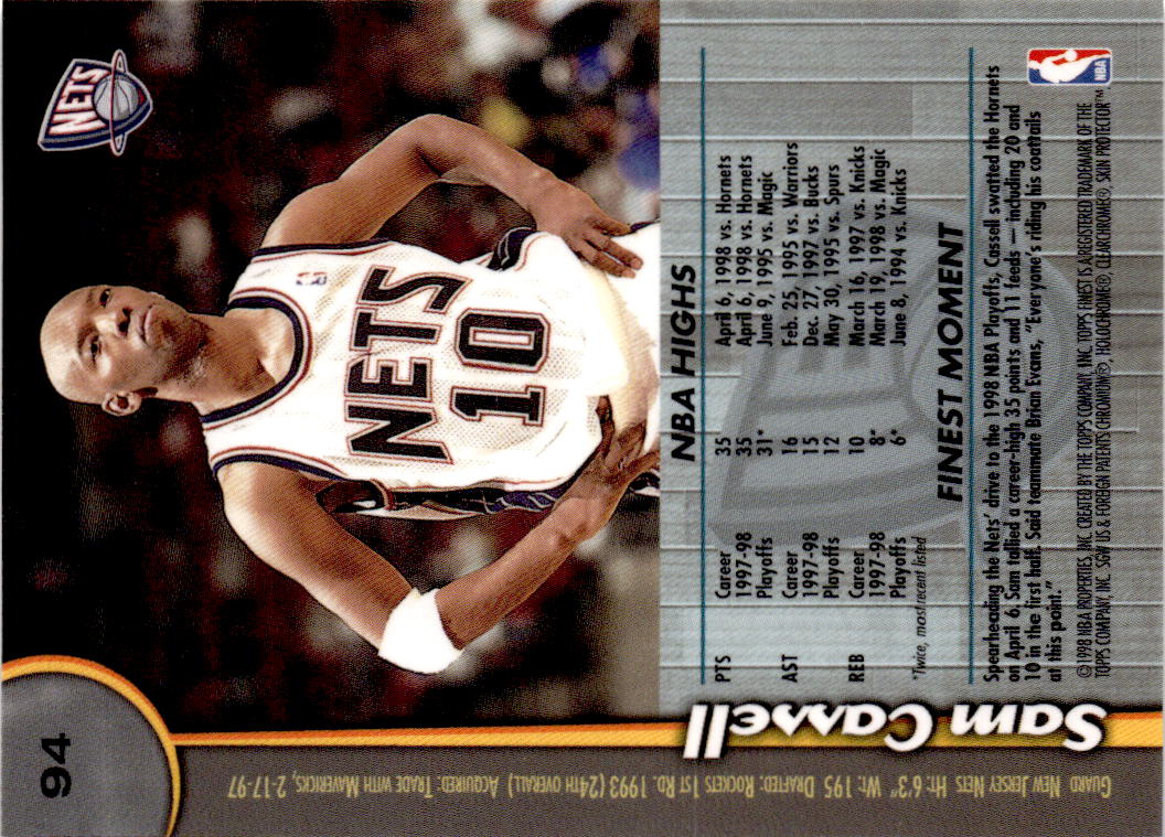1998-99 Finest #94 Sam Cassell