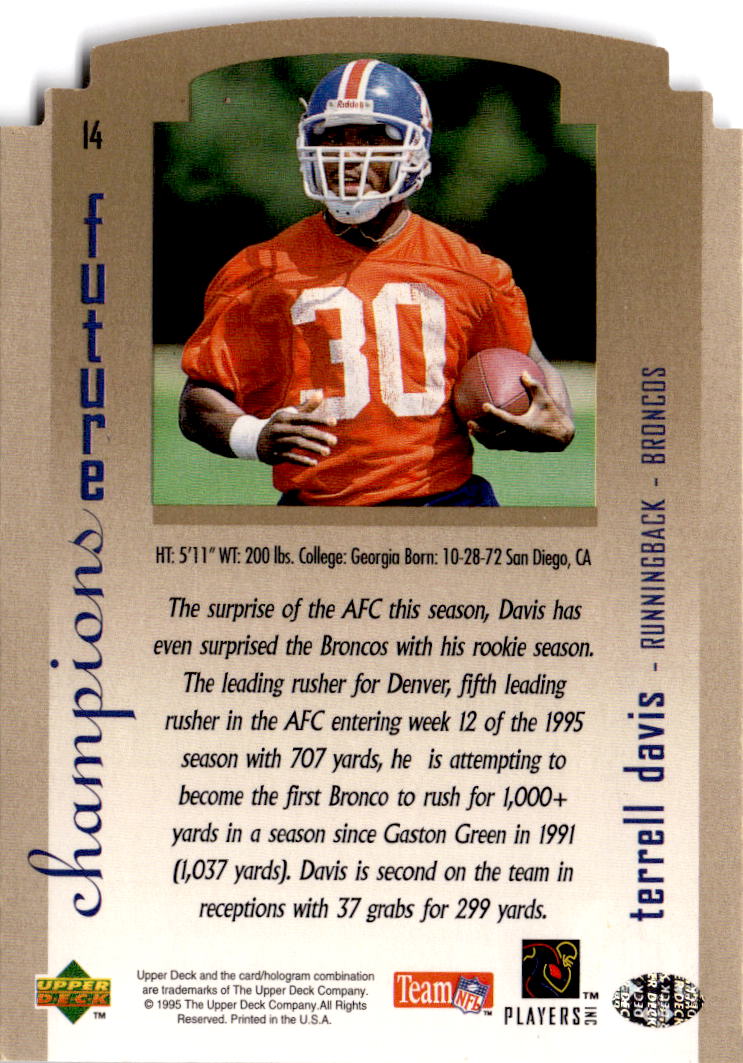 1995 SP Championship #14 Terrell Davis Die Cuts