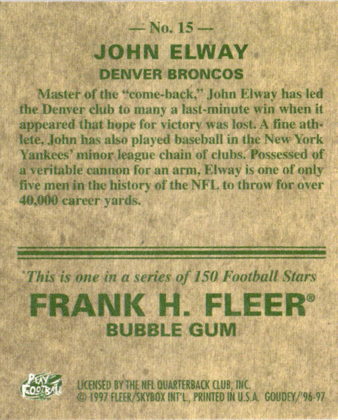 1997 Fleer Goudey #15 John Elway