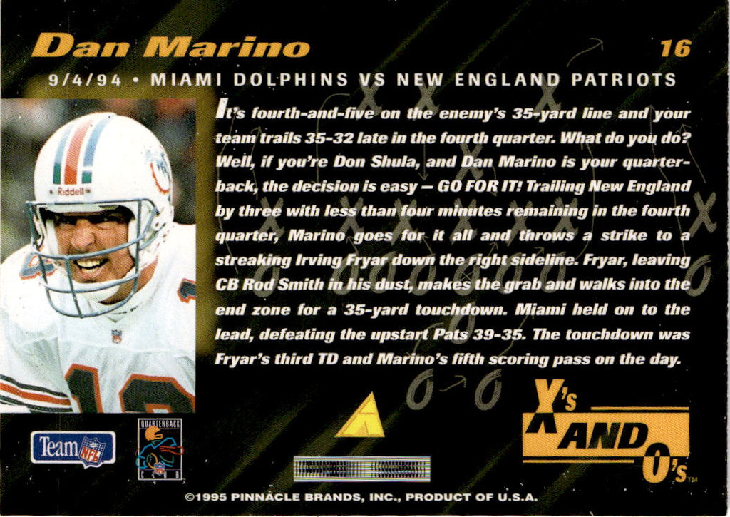 1995 Pinnacle Club Collection #16 Dan Marino