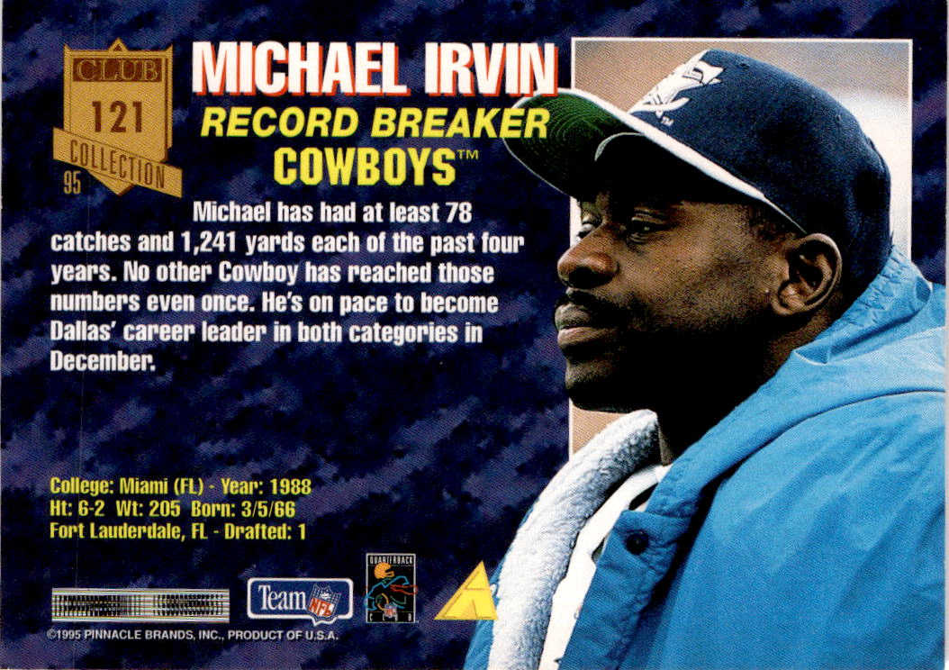 1995 Pinnacle Club Collection #121 Michael Irvin