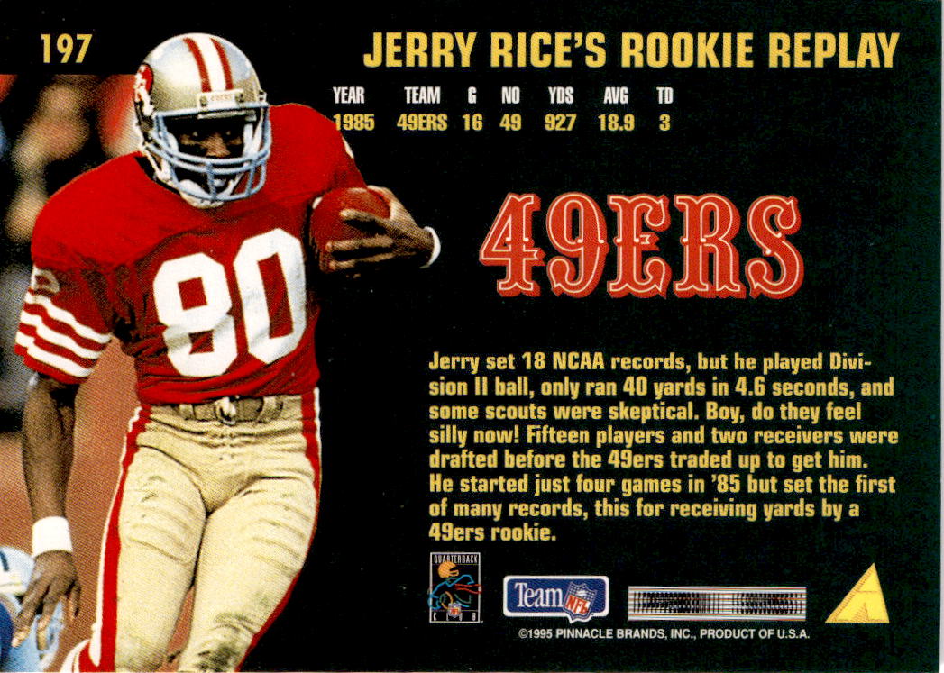 1995 Pinnacle Club Collection #197 Jerry Rice