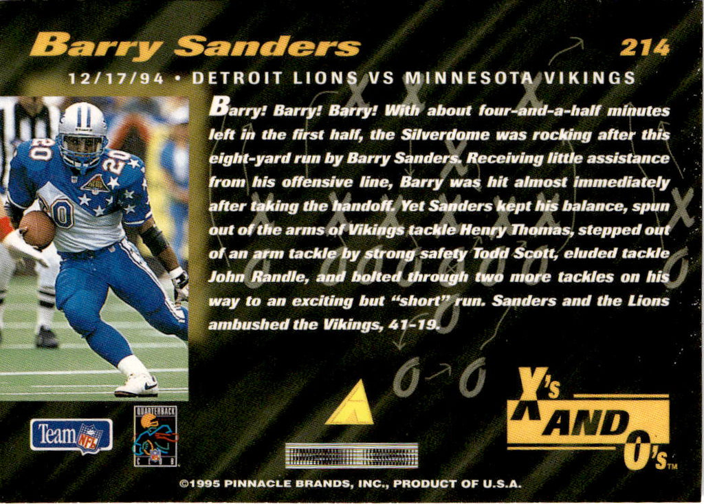 1995 Pinnacle Club Collection #214 Barry Sanders