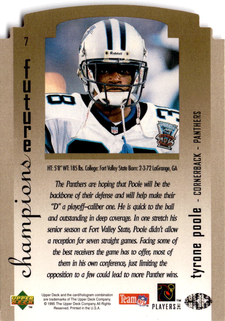 1995 SP Championship #7 Tyrone Poole Die Cuts