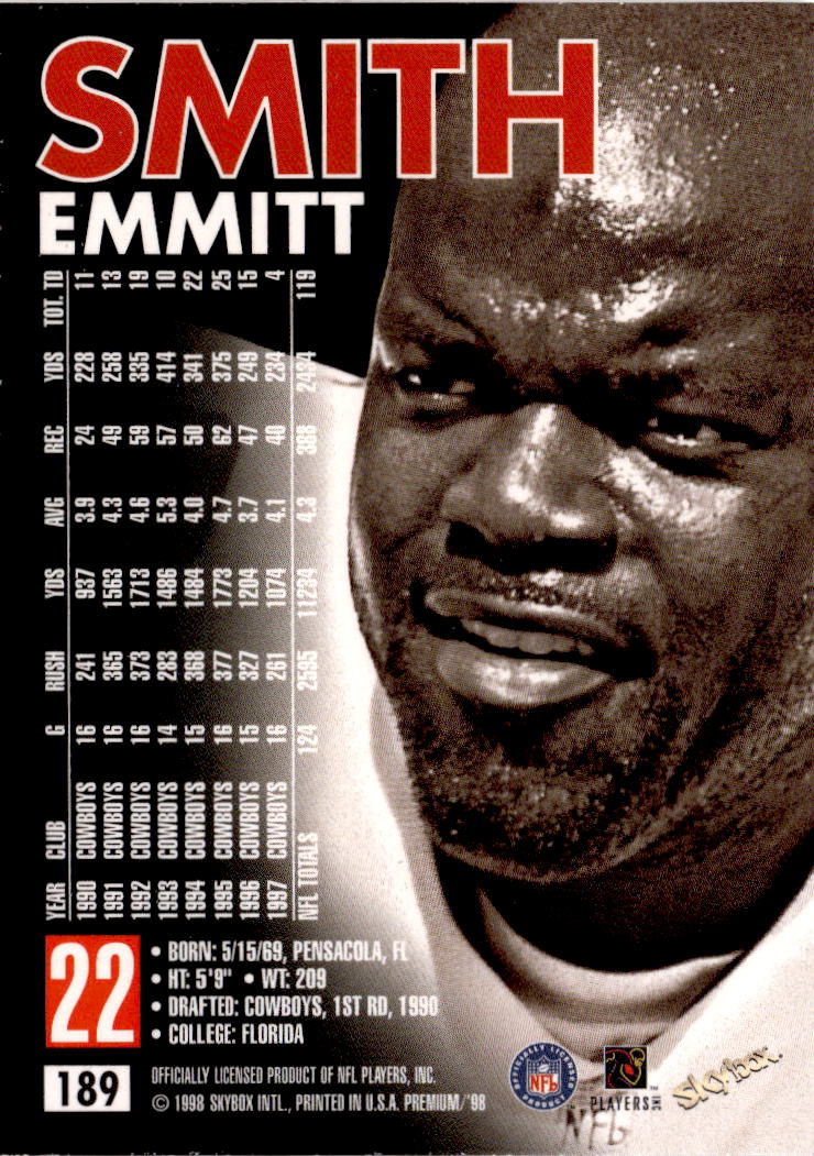 1998 SkyBox Premium #189 Emmitt Smith