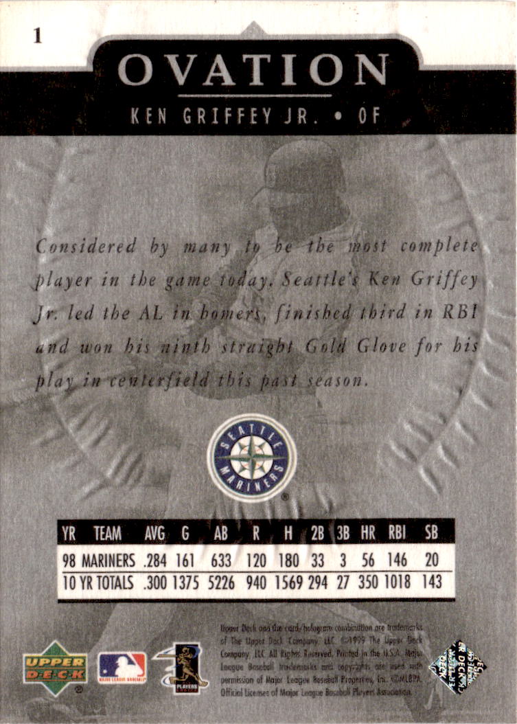 1999 Upper Deck Ovation #1 Ken Griffey Jr.