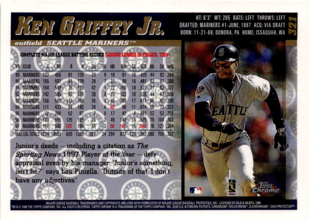 1998 Topps Chrome #321 Ken Griffey Jr.