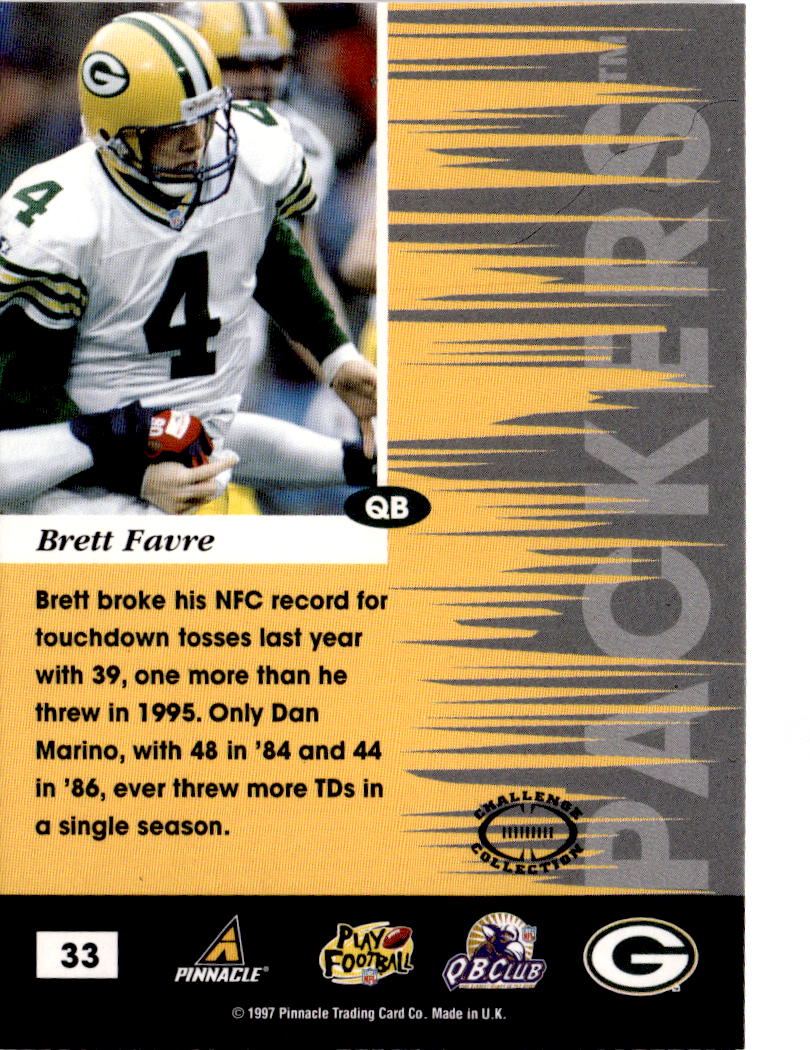 1997 Pinnacle Inscriptions #33 Brett Favre