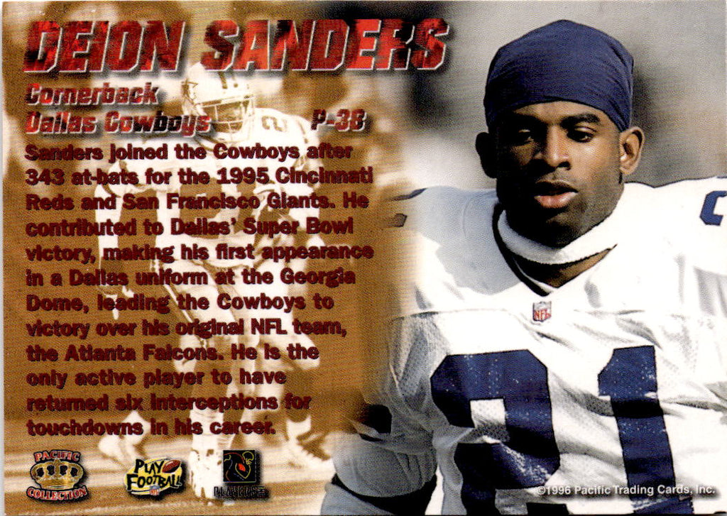 1996 Pacific Dynagon #P-38 Deion Sanders