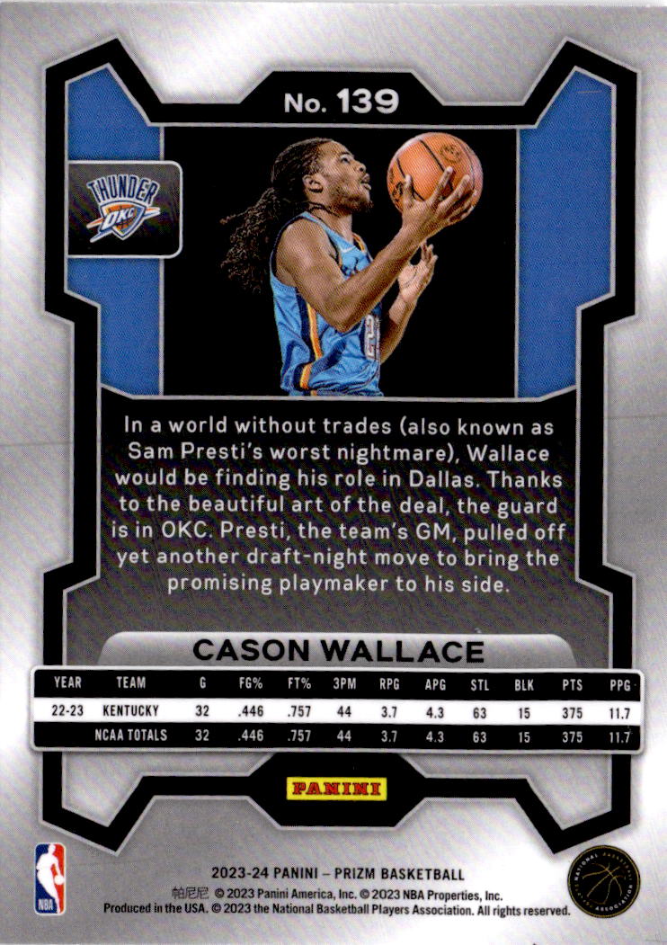 2023-24 Panini Prizm #139 Cason Wallace