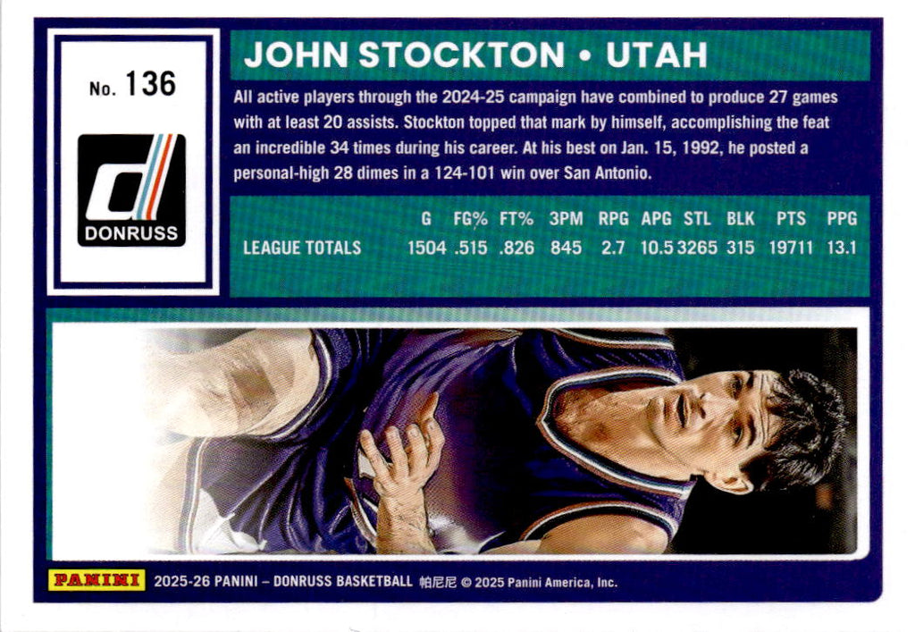2025-26 Donruss #136 John Stockton Holo