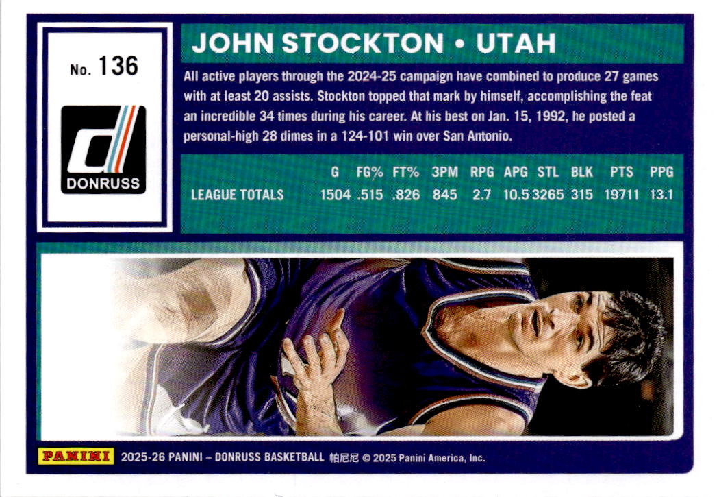 2025-26 Donruss #136 John Stockton Holo