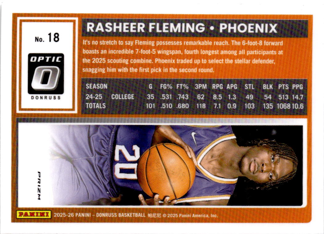 2025-26 Donruss #18 Rasheer Fleming Holo