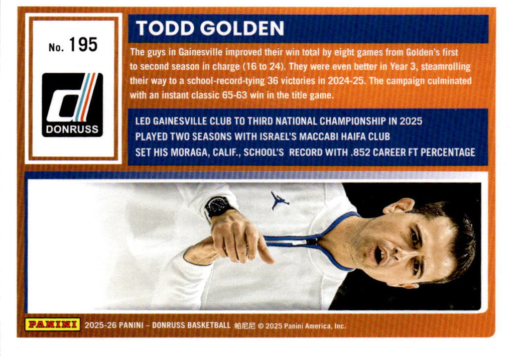2025-26 Donruss #195 Todd Golden Holo