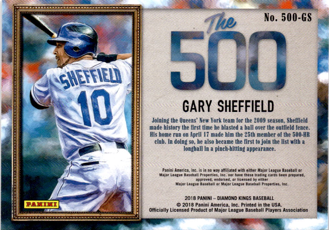 2018 Panini Diamond Kings #500-GS Gary Sheffield The 500