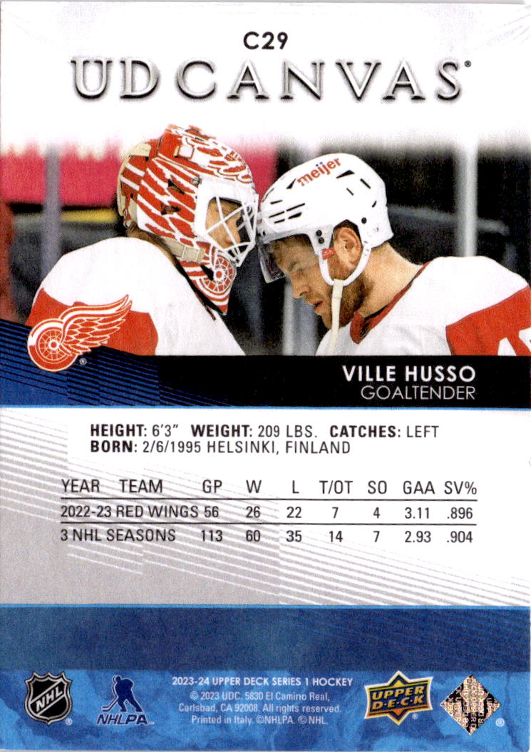2023-24 Upper Deck #C29 Ville Husso UD Canvas