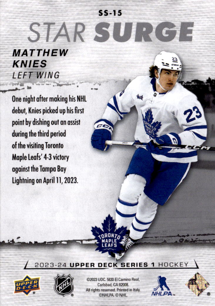 2023-24 Upper Deck #SS-15 Matthew Knies Star Surge
