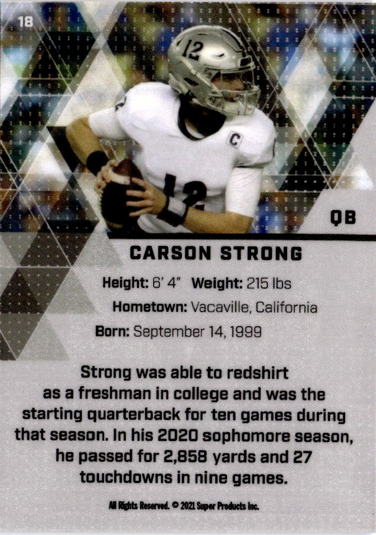 2021 Super Glow Sports #18 Carson Strong