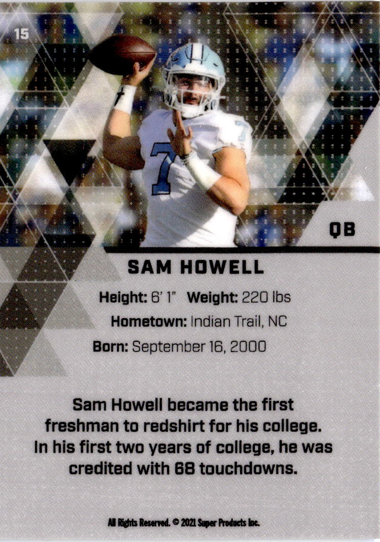 2021 Super Glow Sports #15 Sam Howell Blue Glow