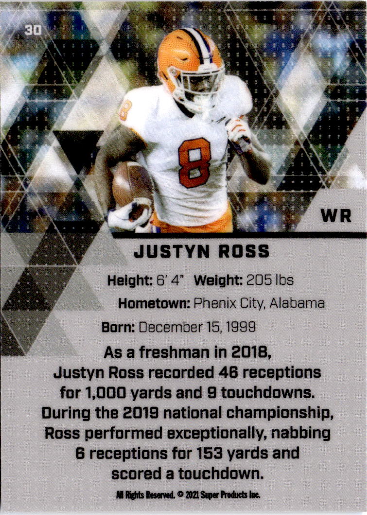 2021 Super Glow Sports #30 Justyn Ross