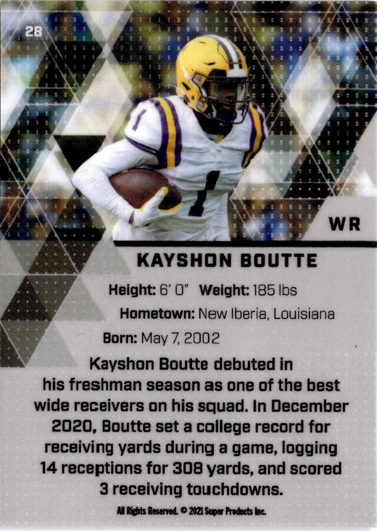 2021 Super Glow Sports #28 Kayshon Boutte Blue Glow