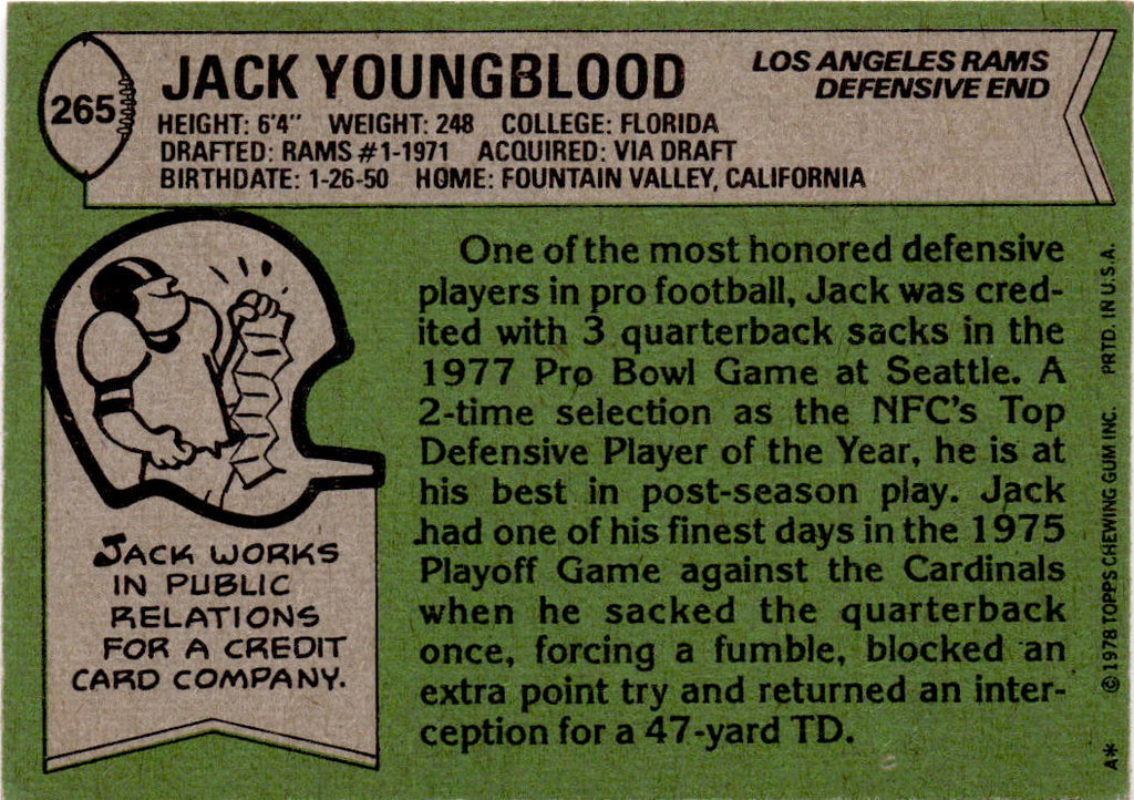 1978 Topps #265 Jack Youngblood