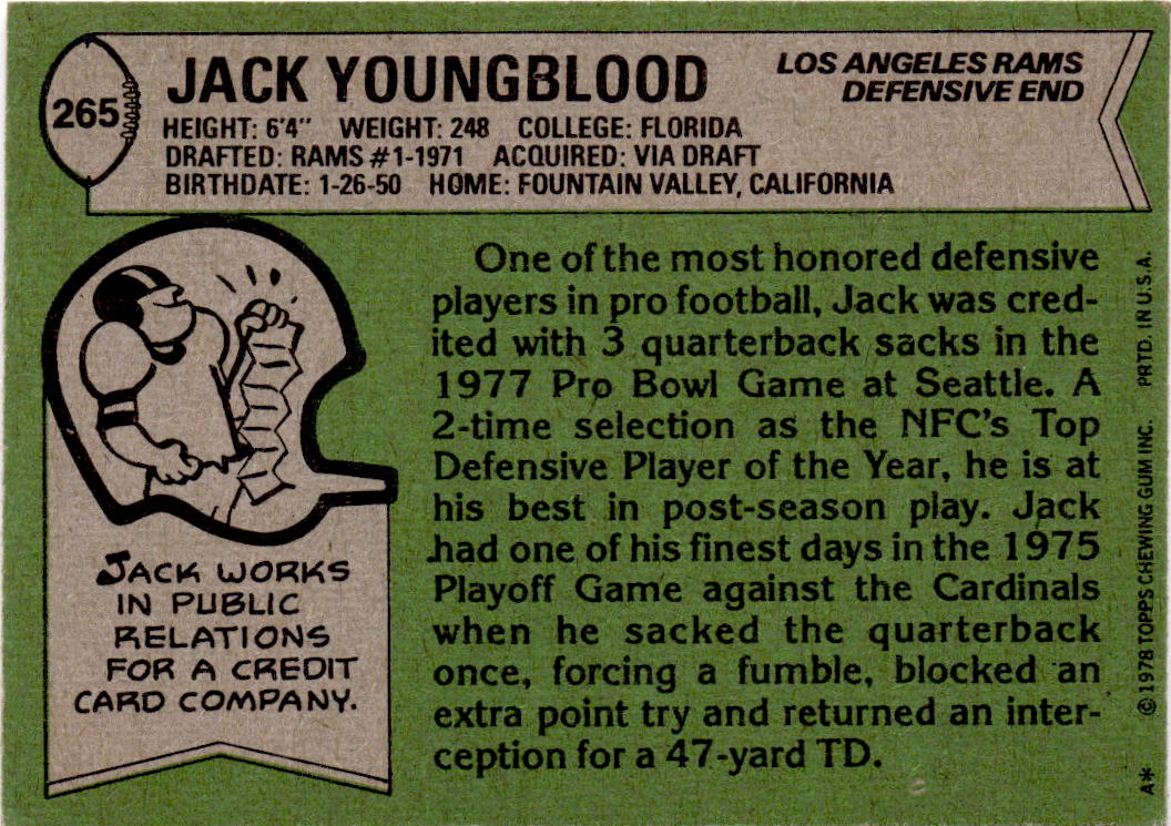 1978 Topps #265 Jack Youngblood