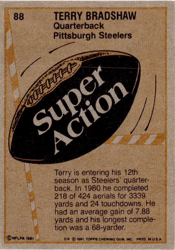 1981 Topps #88 Terry Bradshaw