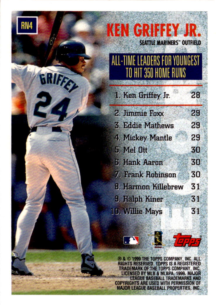 1999 Topps #RN4 Ken Griffey Jr. Record Numbers