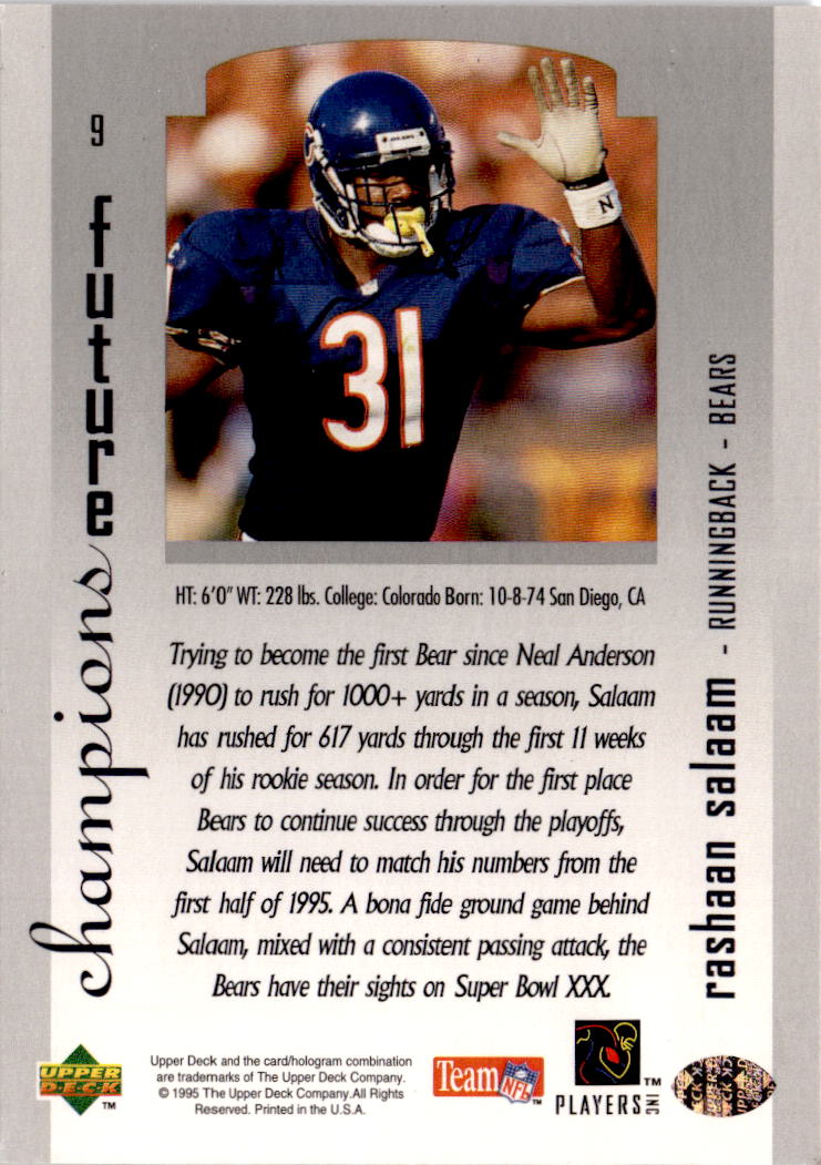 1995 SP Championship #9 Rashaan Salaam Die Cuts