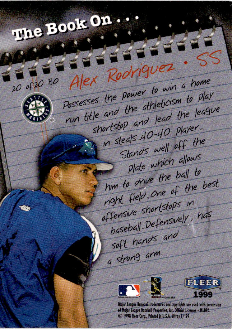 1999 Ultra #20 BO Alex Rodriguez The Book On