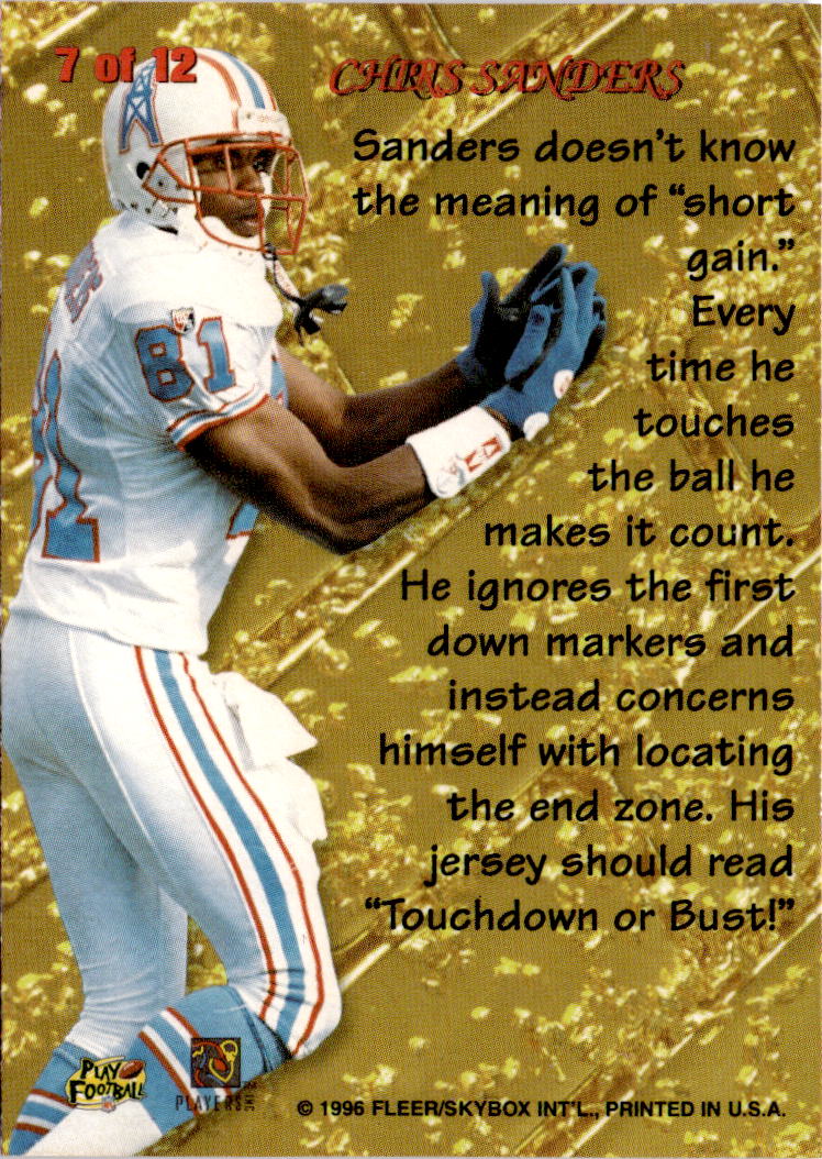 1996 Fleer Metal #7 Chris Sanders Goldfingers