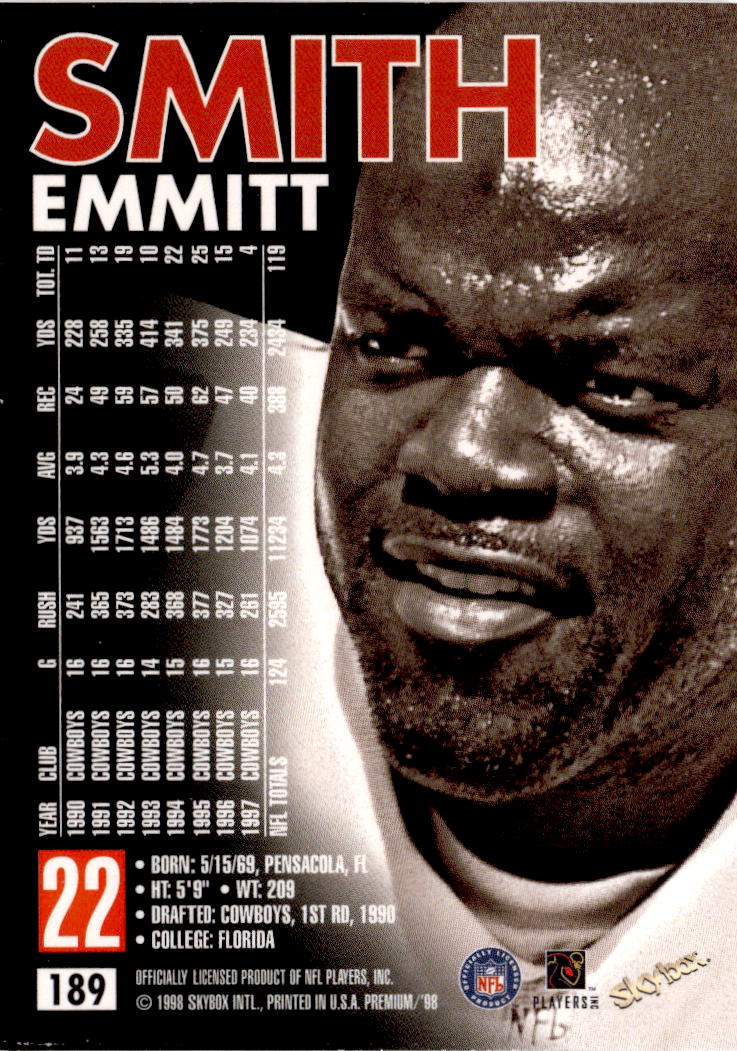 1998 SkyBox Premium #189 Emmitt Smith