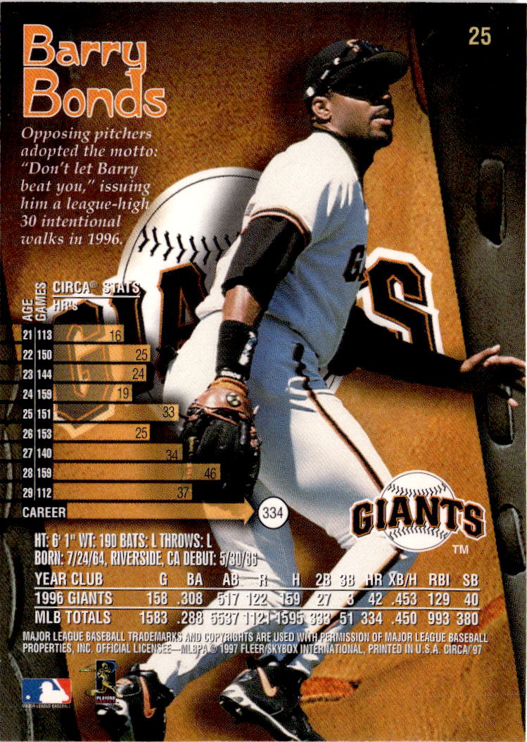 1997 Circa #25 Barry Bonds