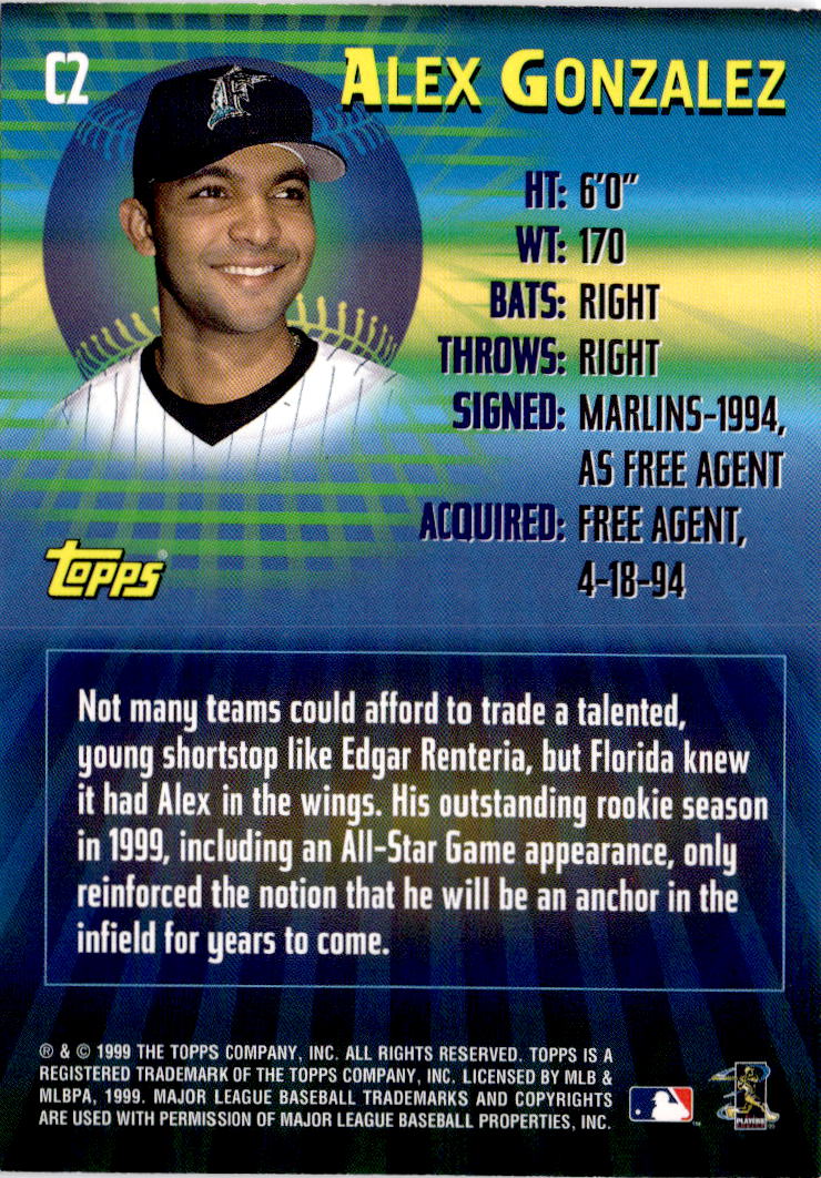 2000 Topps #C2 Alex Gonzalez Limited 21st Century