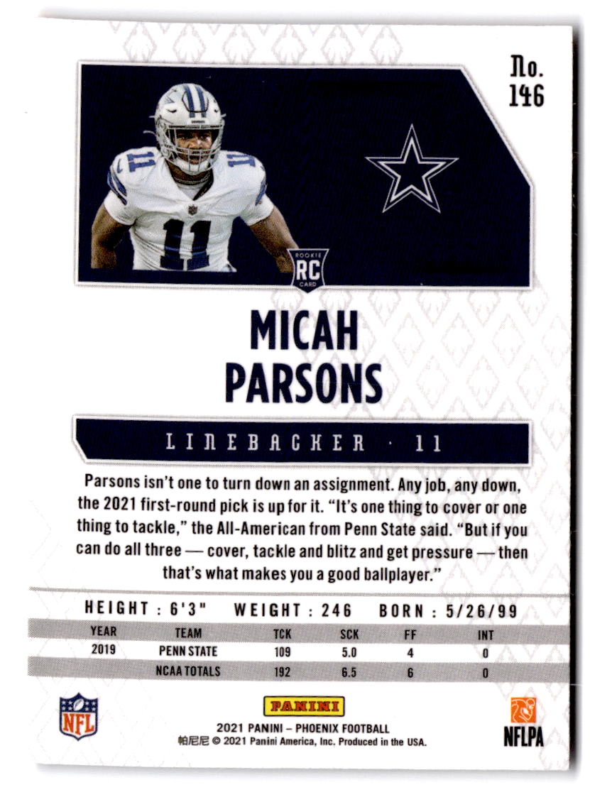 2021 Panini Phoenix #146 Micah Parsons Fire Burst