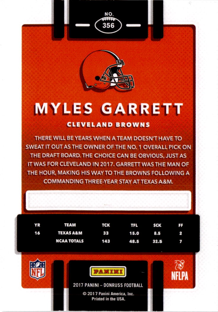 2017 Donruss #356 Myles Garrett