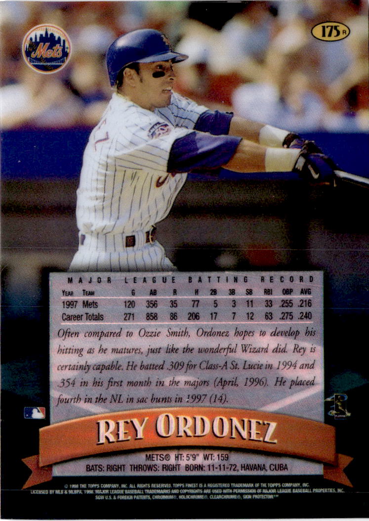 1998 Finest #175 Rey Ordonez No-Protectors