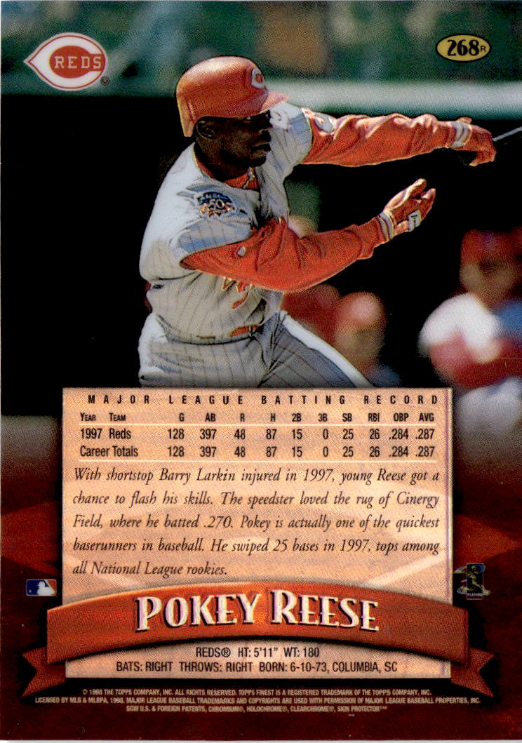 1998 Finest #268 Pokey Reese No-Protectors Refractors