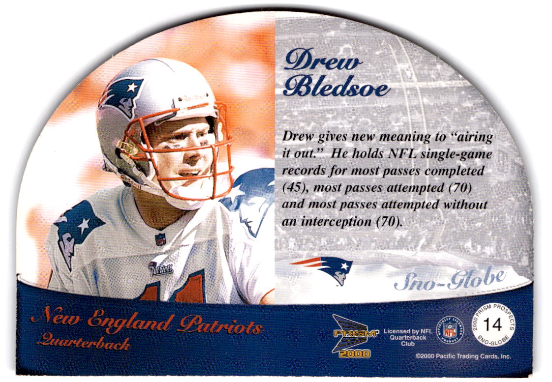 2000 Pacific Prism Prospects #14 Drew Bledsoe Sno-Globe Die Cuts