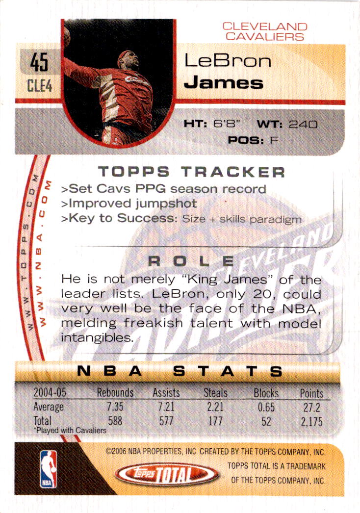 2005-06 Topps Total #45 LeBron James
