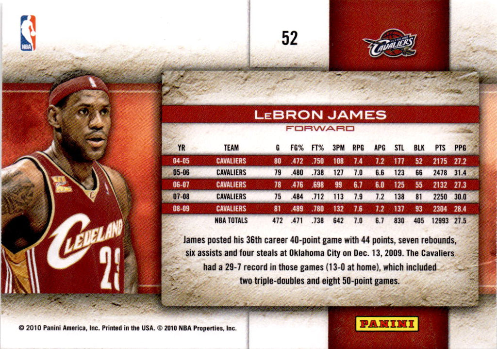 2009-10 Panini Studio #52 LeBron James