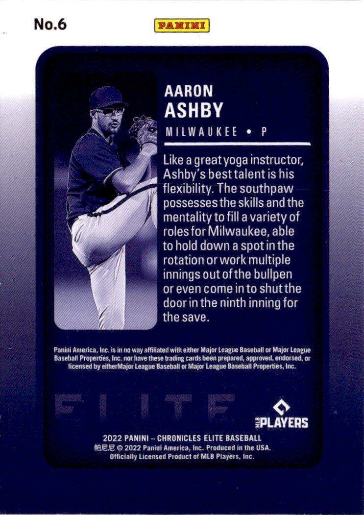 2022 Panini Chronicles #6 Aaron Ashby Elite