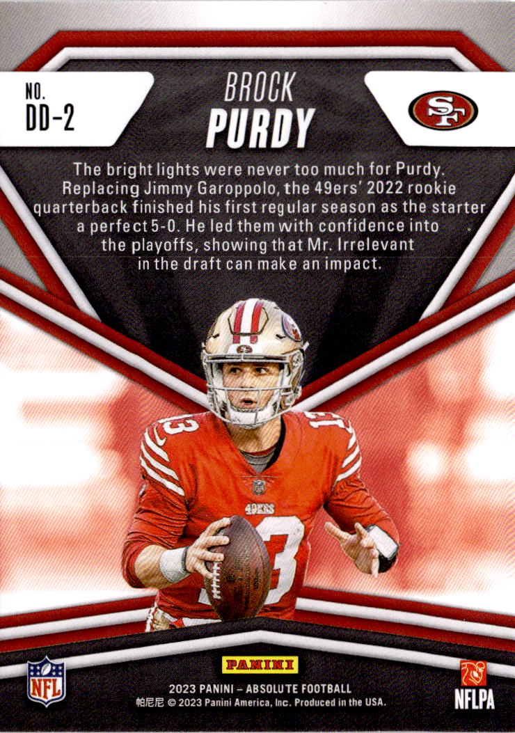 2023 Panini Absolute #DD-2 Brock Purdy Draft Diamonds
