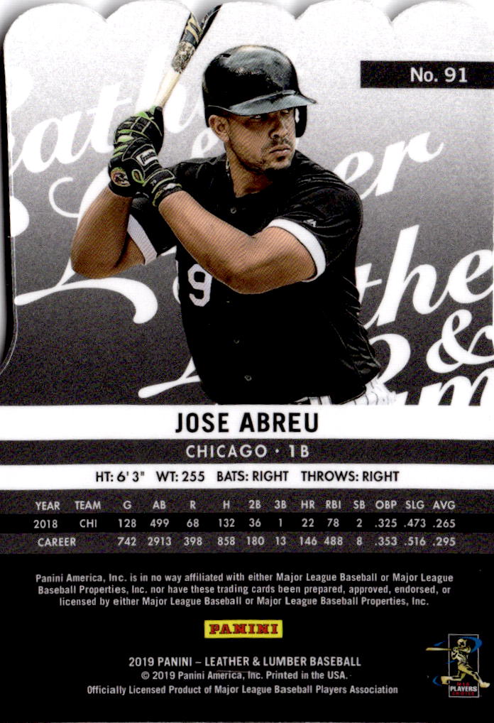 2019 Panini Leather & Lumber #91 Jose Abreu