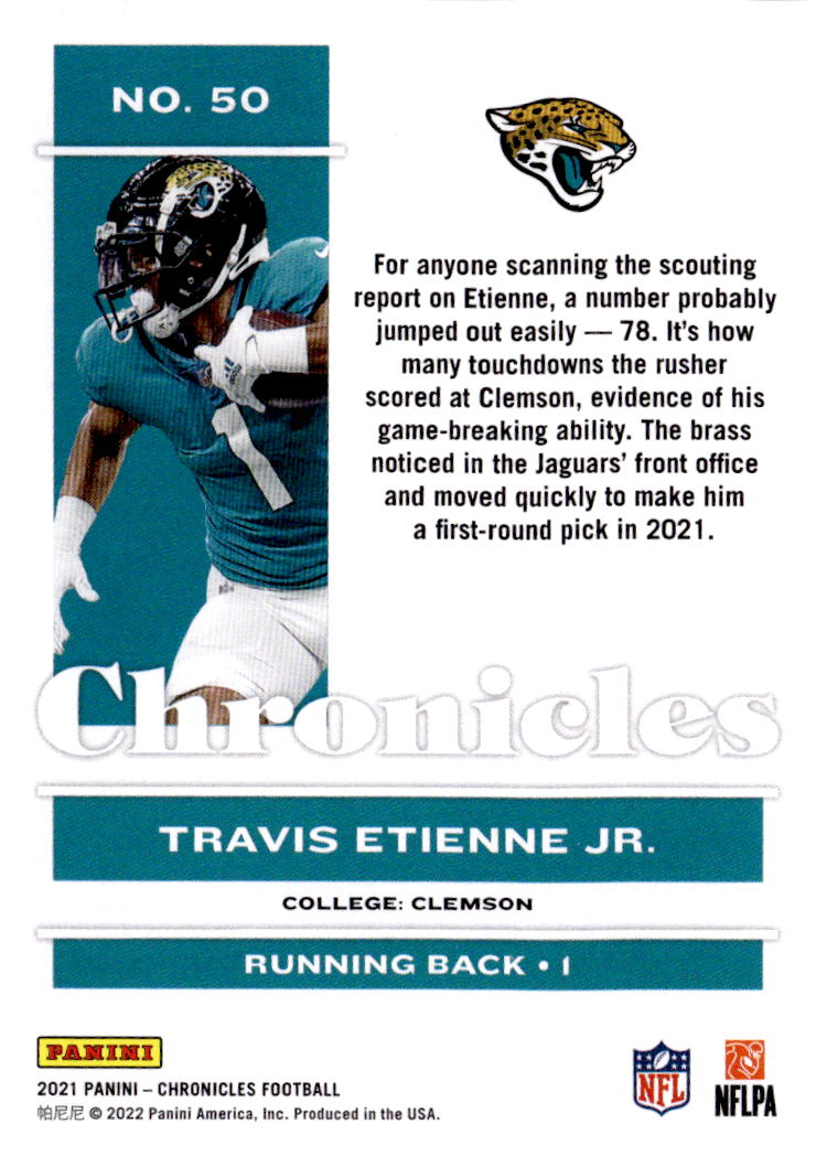 2021 Panini Chronicles #50 Travis Etienne Jr.